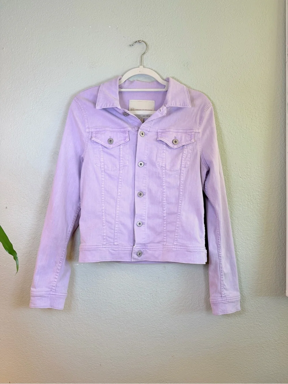 Adriano Golschmied Robyn Lavender Pastel Purple Stretch Classic Jean Jacket L